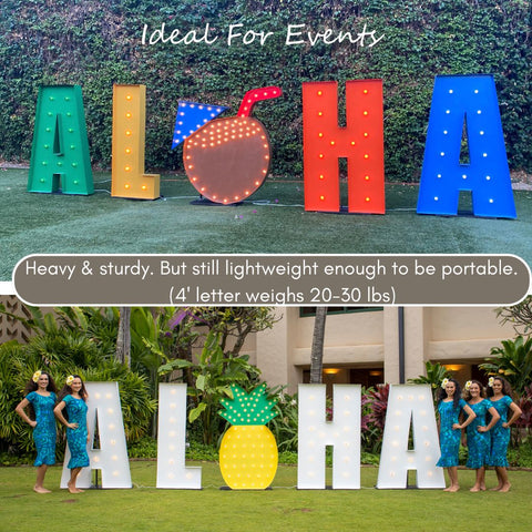 Giant Light Up Flower | Custom Marquee Logo Sign Shape Symbol | 4ft Wood Marquee Letters With Lights 3ft Metal Marquee Letters