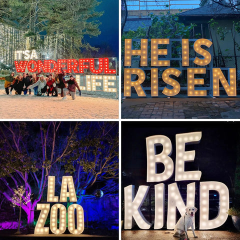 Marquee Letters Stacking Stand Metal Stand | Metal Frames for Large Light Up Letters | Stacked Marquee Letters | Large Marquee Letters 4ft 5ft Tall