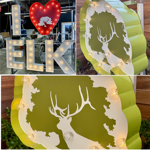 Custom Large Marquee Letters with Printed Face | 3ft 4ft 5ft 6ft Light Up Letters Metal & Wooden Marquee Numbers Logo Sign