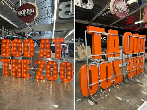 Outdoor Marquee Letters 4ft 5ft 6ft Tall | Large Marquee Letters Metal Stand Holder with Large Light Up Letters 4ft | Wood and Metal Marquee Letters with Lights