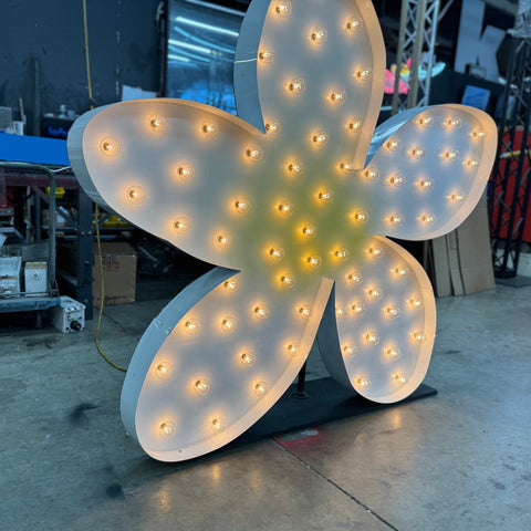 Giant Light Up Flower | Custom Marquee Logo Sign Shape Symbol | 4ft Wood Marquee Letters With Lights 3ft Metal Marquee Letters
