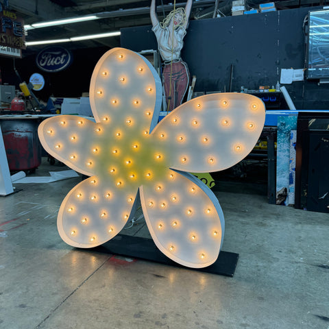 Giant Light Up Flower | Custom Marquee Logo Sign Shape Symbol | 4ft Wood Marquee Letters With Lights 3ft Metal Marquee Letters